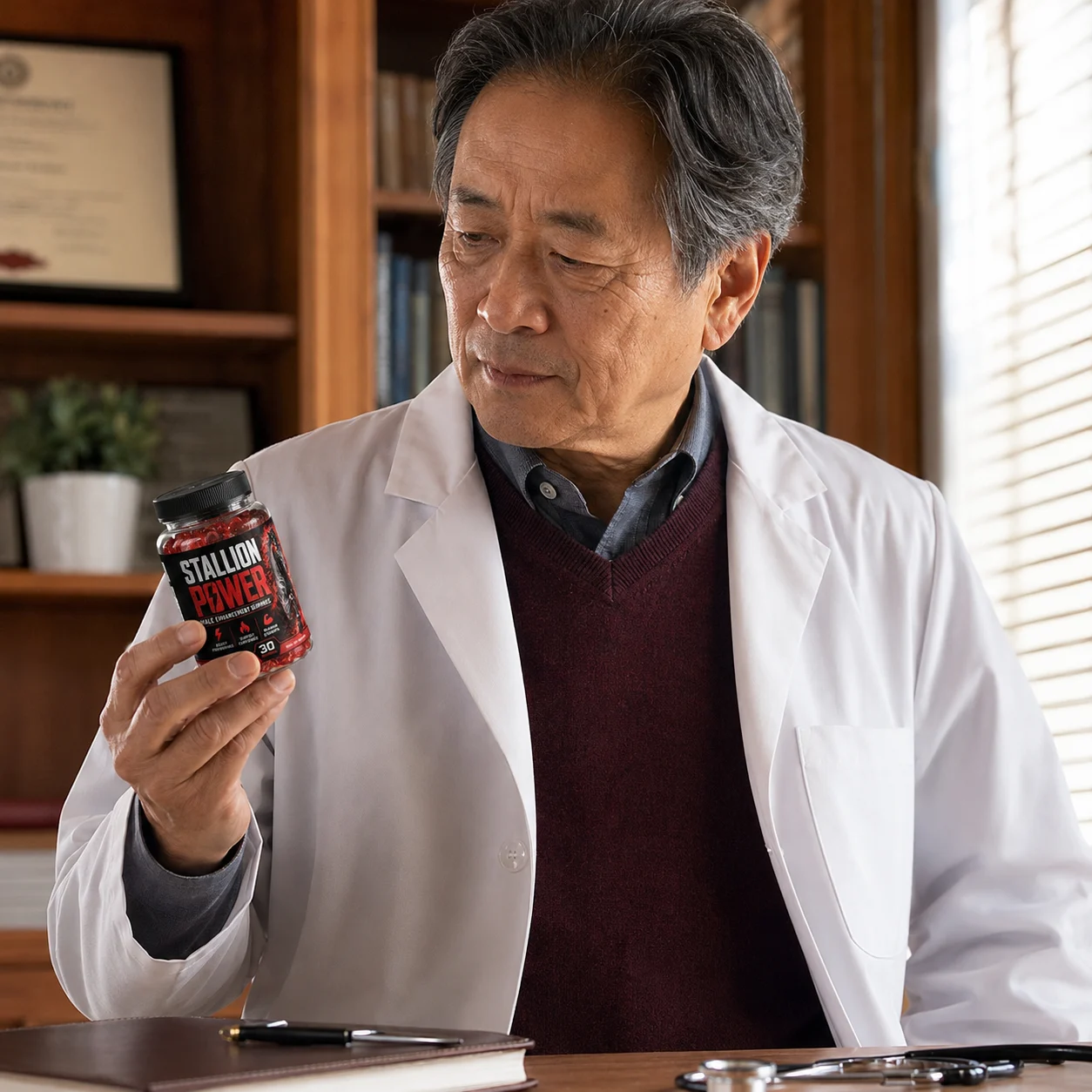 Medical formulation team reviewing the Stallion Power supplement label and dosages